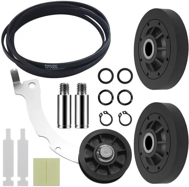 Main image of Upgraded RB170002 4-in-1 Dryer Rebuild Kit Compatible with Spe-ed Qu-een 1992 & Newer Dryer - with RB170002 Rollers & D516792 Idler Pulley & D511255P Belt & RB170003 Drum Glides by
