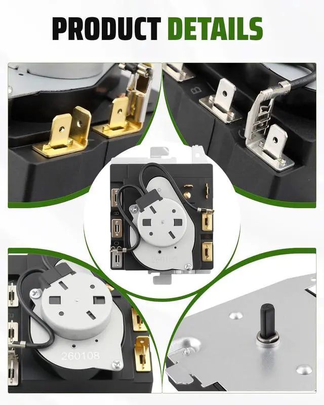 Alt view image 3 of 6 - WE04X25586 Dryer Timer 4467041 and WE03X25285 Dryer Timer Control Knob Fit for GE for Hotpoint Dryers