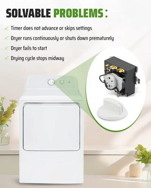 Alt view image 6 of 6 - WE04X25586 Dryer Timer 4467041 and WE03X25285 Dryer Timer Control Knob Fit for GE for Hotpoint Dryers