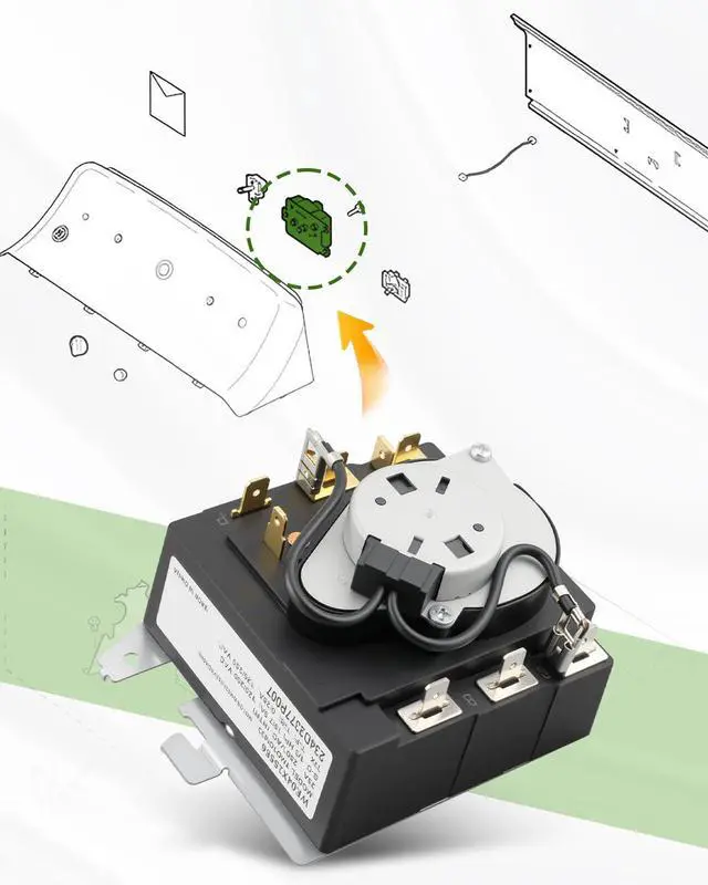 Alt view image 4 of 6 - WE04X25586 Dryer Timer 4467041 and WE03X25285 Dryer Timer Control Knob Fit for GE for Hotpoint Dryers