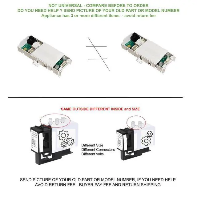 Alt view image 4 of 6 - Global **ORIGINAL CONNECTORS** WH12X20274 Dryer Control Board Compatible with GE Fits old numbers WH12X20274, WCC101K, E226586