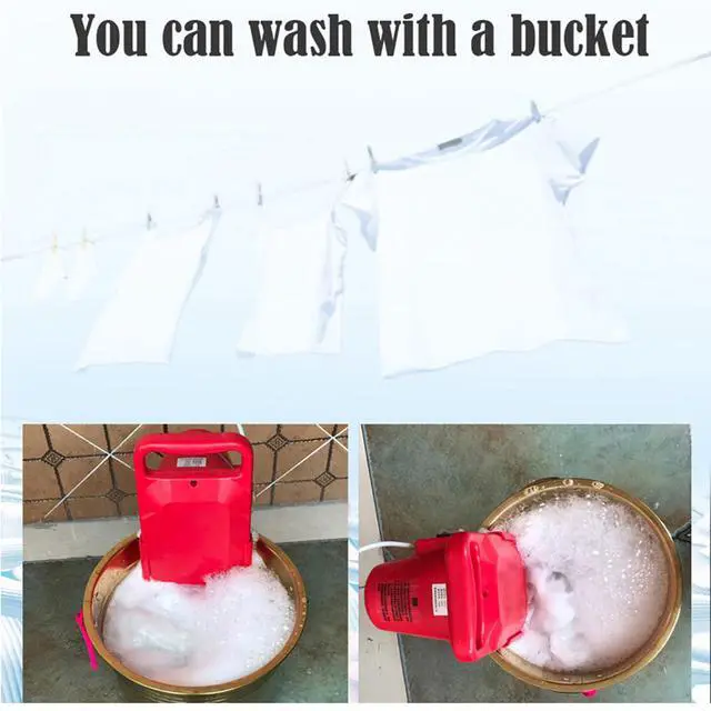 Alt view image 3 of 7 - Portable Mini Washing Machine, Bucket Mounted Washing Machine, Compact Semi Automatic Washer Laundry with Digital Display and Leakage Protection Fit for Dorm Apartment Travel