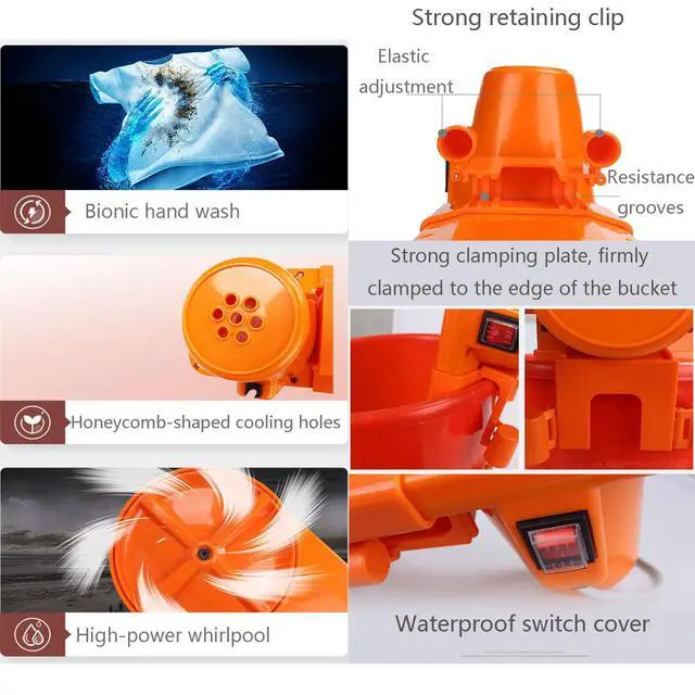Alt view image 7 of 7 - Portable Mini Washing Machine, Bucket Mounted Washing Machine, Compact Semi Automatic Washer Laundry with Digital Display and Leakage Protection Fit for Dorm Apartment Travel