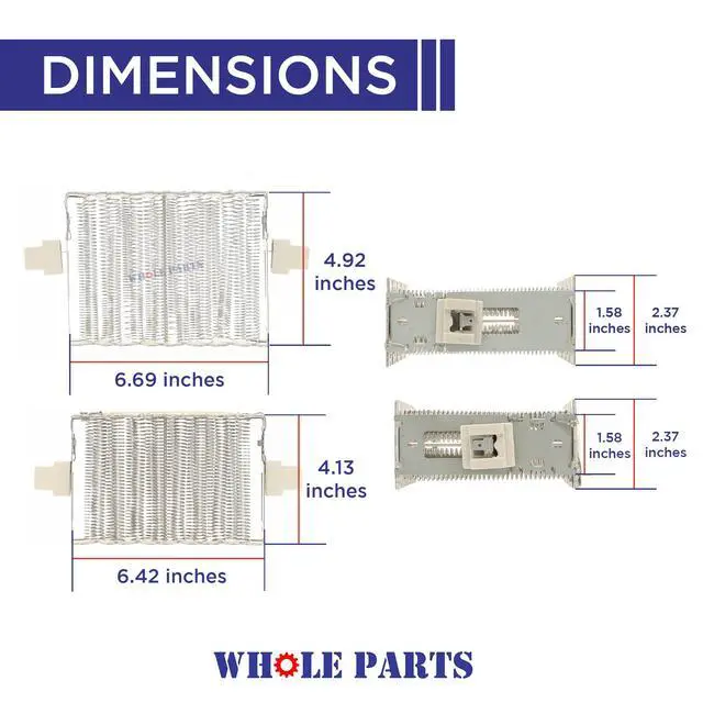 Alt view image 2 of 6 - Upgraded Dryer Heating Element Kit Part# 395583 - Replacement & Compatible with Some Fisher & Paykel Dryers