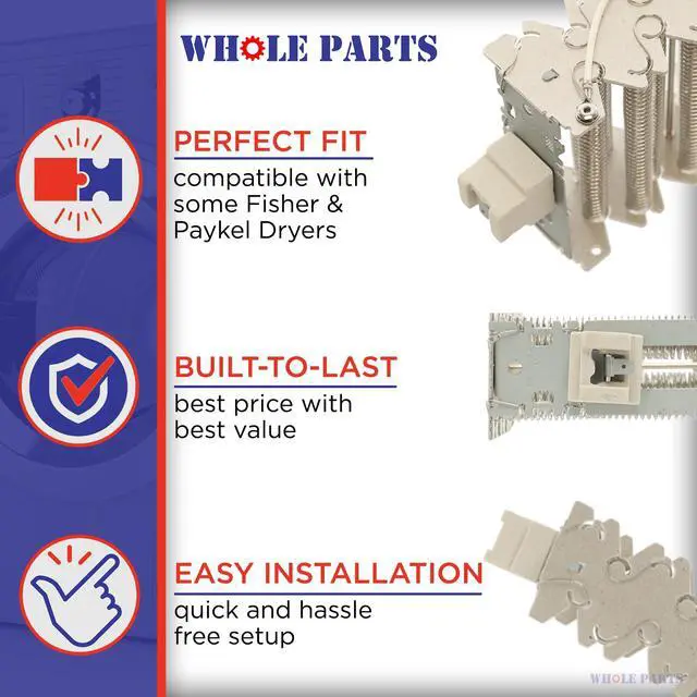 Alt view image 5 of 6 - Upgraded Dryer Heating Element Kit Part# 395583 - Replacement & Compatible with Some Fisher & Paykel Dryers
