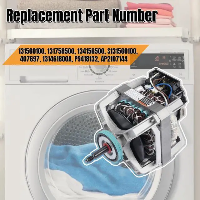 Alt view image 4 of 7 - 131560100 Dryer Motor, Dryer Drum Drive Motor Compatible with Crosley, Electrolux, Frigidaire, Gibson, Kenmore Replace#131758500,134156500,S131560100,407697,131461800A,PS418132,AP2107144