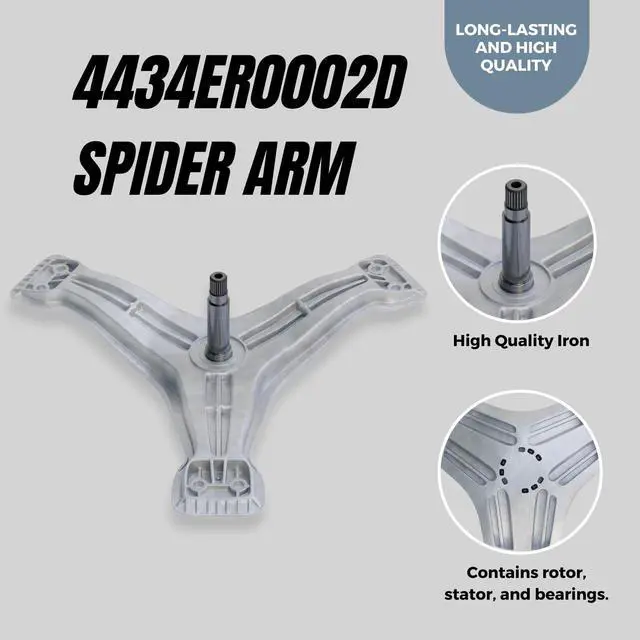 Alt view image 2 of 6 - 4434ER0002D 4434ER0002A Washer Spinner Support - Washer Spinner Replacement Compatible with Kenmore, LG Washing Machine Durable Iron Spider Drum Support 4434ER0002B 4434ER0002E AP5592038 WM2501HWA