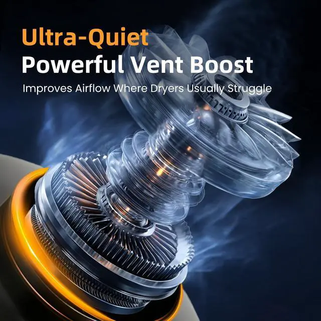 Alt view image 4 of 7 - M-4DBT Automatic Dryer Vent Booster Exhaust Fan 4" Duct, 200 CFM High Airflow, 130 Min Delay Adjustment, Improves Long-Vent Ventilation & Reduces Lint Buildup