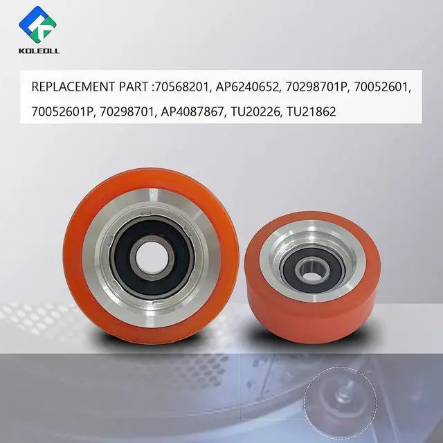 Alt view image 4 of 6 - 10 Pack 70298701P 70298701 Roller And Seal Kit Compatible with HUEBSCH Speed Queen IPSO Dryer Support Roller Bearing 70568201 AP6240652 70052601P