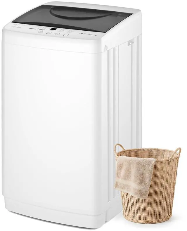 Main image of Portable Washing Machine, 1.06 Cu.Ft. Full-Automatic Laundry Machine with Child Safety Lock, 10 Wash Cycles & 3 Water Levels, 7.7 LBS Compact Washer for Apartment Dorm RV Camping, White