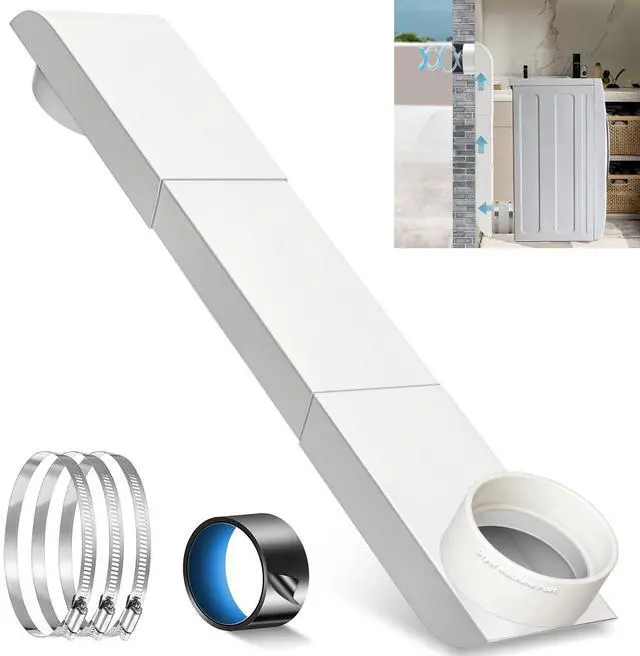Main image of 2026 Upgraded Periscope Dryer Vent Kit with Flexible Silicone Connector, 29-45 Inch Stainless Steel Telescoping Duct for Tight Spaces, Low Profile Flat Vent for Whirlpool & All Universal 4" Dryers
