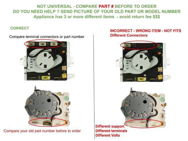 Alt view image 5 of 7 - 234D1296P017, NORM PACIFIC MODEL TMD1TM26 4248297 Dryer Timer compatible with GE, Kenmore, General Electric Laundry Stackable TMD1TM26
