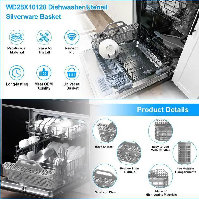 Alt view image 7 of 7 - UPGRADED WD28X26099 WD28X34744 Dishwasher Lower Rack Compatible with GE Dishwasher Rack Replacement Parts WD28X24396 WD28X22659 WD28X28918 GDF510PSM0SS GDF510PSD1SS GE Dishwasher Rack Parts with Wheel