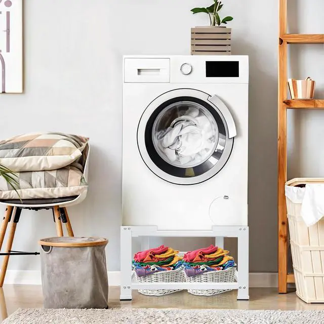 Alt view image 6 of 6 - 16" Height Washer and Dryer Pedestals,Heavy Duty Laundry Pedestal Universal Fit 600lbs Capacity,Washing Machine Base Stand and Dryer Base for Laundry Room (White)