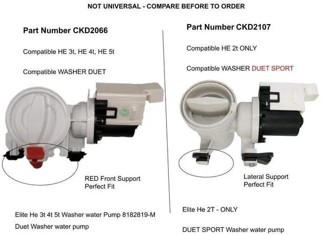 Alt view image 5 of 6 - 8182819 280187 Washer Drain Pump Assembly Replacement for Whirlpool, Kenmore, Maytag & KitchenAid Washers, OEM Drain Pump Replaces AP3953640, PS1485610, EAP1485610