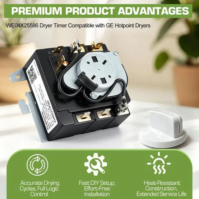 Alt view image 3 of 7 - WE04X25586 Dryer Timer with Control Knob, Fits GE Hotpoint HTX21GASK1WW HTX24EASK0WS NTX62E8ST1WW, Replaces AP6032632 4467041 PS11763073 234D2377P007 TMD1CM33
