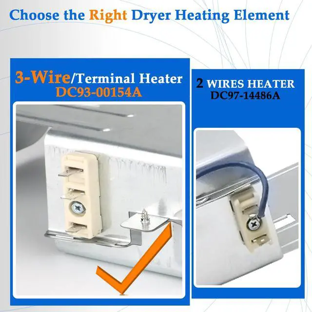Alt view image 5 of 7 - DC93-00154A Dryer Heating Element Assembly - 3 Wire Duct Heater Replacement for SAMSUNG, Compatible with DC47-00032A AP5582094 PS4216214 AP4216214 PD00002235, Fits DV45K6500EV/A3