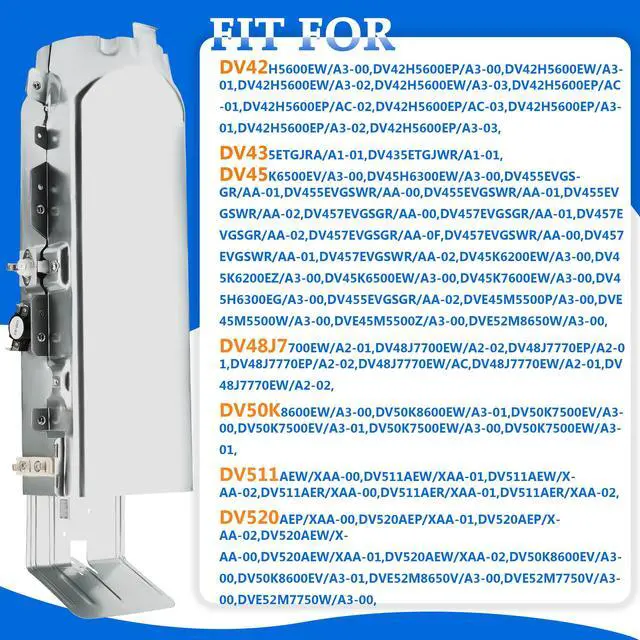 Alt view image 6 of 7 - DC93-00154A Dryer Heating Element Assembly - 3 Wire Duct Heater Replacement for SAMSUNG, Compatible with DC47-00032A AP5582094 PS4216214 AP4216214 PD00002235, Fits DV45K6500EV/A3