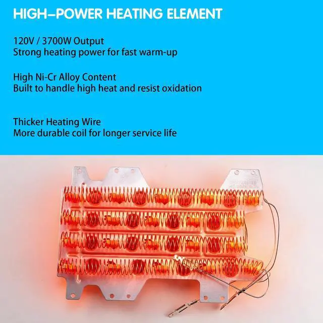 Alt view image 4 of 7 - DVE45R6300V DVE52M8650VA3 DV52J8700EPA2 DVE45M5500ZA3 Dryer Heating Element | DVE54R7600CA3 DVE52M7750VA3 DVE50A8800V DVE54R7600WA3 DVE60M9900VA3 DVE52M7750WA3 DVE45R6300CA3; for Samsung 3-wire dryers