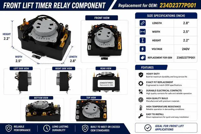 Alt view image 3 of 5 - 234D2377P001 TMDGM29 Dryer Control Timer Replacement For General Electric GTD45EASJ2WS GTD45EASJ0WS GTD45EASJ1WS