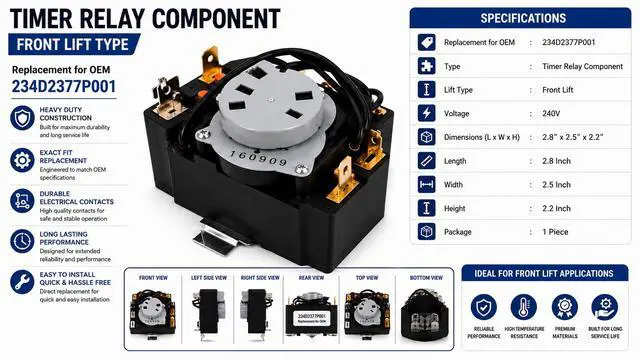 Alt view image 4 of 5 - 234D2377P001 TMDGM29 Dryer Control Timer Replacement For General Electric GTD45EASJ2WS GTD45EASJ0WS GTD45EASJ1WS