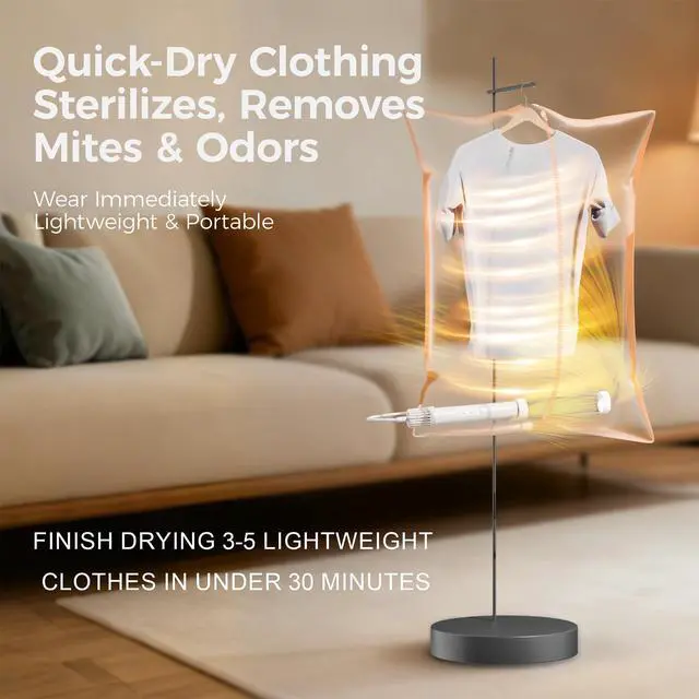Alt view image 2 of 7 - Mini High Speed Portable Clothes Dryer | Fast Warm Air, Compact, Quick Drying Device, For Travel Camping Apartment RV Dorm
