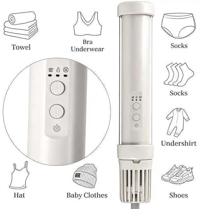 Alt view image 6 of 7 - Mini High Speed Portable Clothes Dryer | Fast Warm Air, Compact, Quick Drying Device, For Travel Camping Apartment RV Dorm