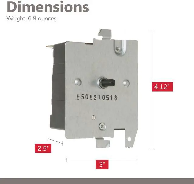 Alt view image 5 of 7 - Replacement (234D1296P005) - Laundry Dryer Timer - Direct Replacement for WE4M533, WE04M0533, WE4M364, PS8690648, AP5780508, 3029574, TMD1EM03