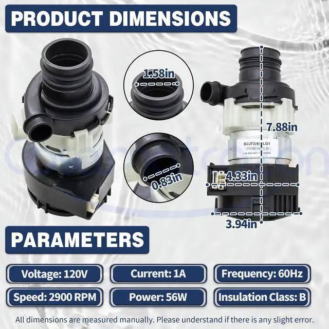 Alt view image 2 of 7 - WD26X23258 Dishwasher Brushless Motor Circulation Pump Kit | Compatible with Some GE Dishwashers Replace WD26X22285, WD26X22518, WD26X22826
