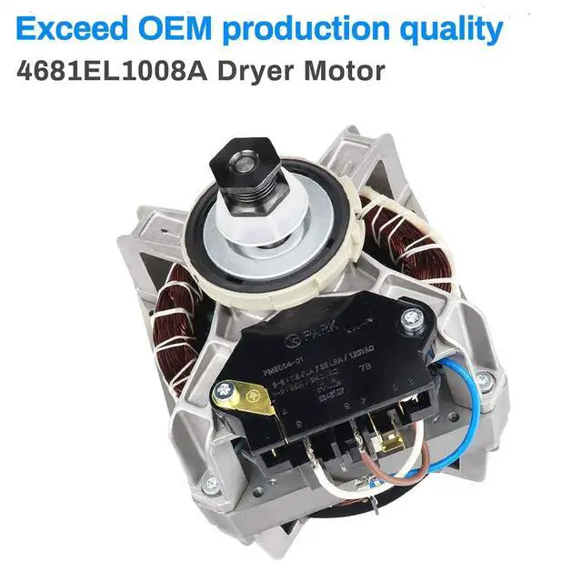 Alt view image 2 of 6 - Upgraded 4681EL1008A Dryer Motor Replacement | for LG Dryer Compatible P/N: 4681EL1008A 4681EL1008B 4681EL1008H 1330330 AP4438218 PS2400858 PS3523290