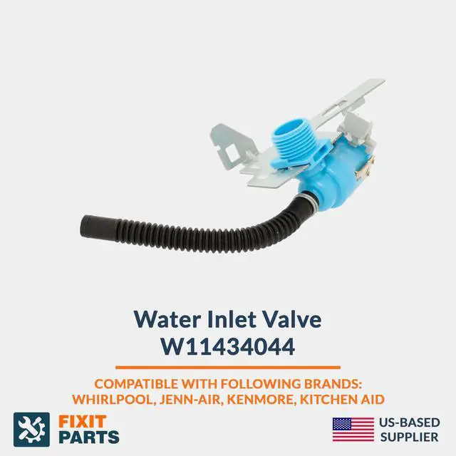 Alt view image 2 of 5 - US-Based Supplier - W11434044 Inlet Valve Part - Compatible With Whirlpool Jenn-Air Kenmore KitchenAid Dishwasher - Replaces 4959228 AP6987233 PS16217908 EAP16217908
