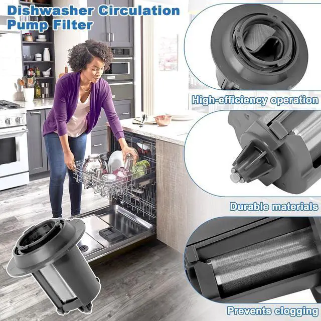 Alt view image 3 of 6 - W11084156 Dishwasher Circulating Pump Filter Replaces W10713298 PS12070547 | Compatible with Whirlpool Kenmore KitchenAid, Suitable for 221.4815N, 612, KDPM354GBS0, KDTM404ESS1 Etc