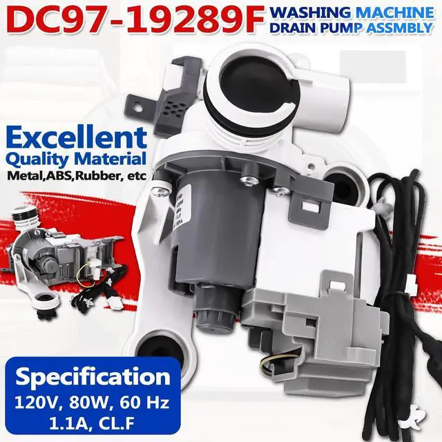 Alt view image 3 of 7 - WA45T3200AW/A4 WA45N3050AW/A4 Washer Drain Pump Fit for Sam-sung Top Loader | WA54M8750AV/A4 WA45T3400AV/A4 WA44A3405AV/A4 WA50M7450AW/A4, WA45M7050AW/A4 WA48H7400AW/A2 WA44A3405AW/A4 Washing Machine