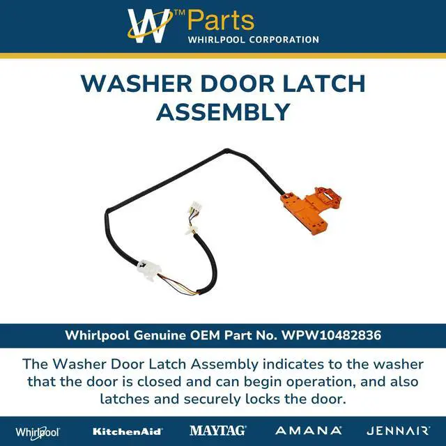 Alt view image 4 of 6 - WPW10482836 Genuine OEM Washer Door Latch Assembly Replacement Part - Replaces W10482836