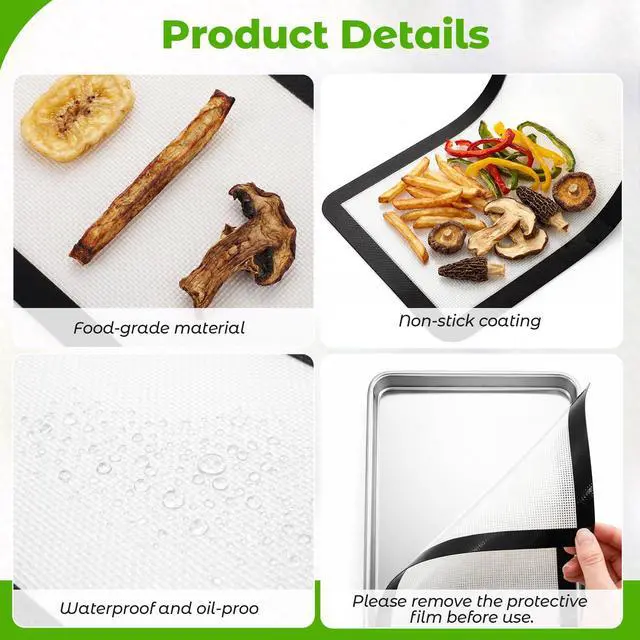 Alt view image 3 of 7 - 5 Sets Medium Metal Trays with Silicone Mats Compatible with Harvest Right Freeze Dryer Medium Freeze Dryer Trays Silicone Baking Mats for Kitchen