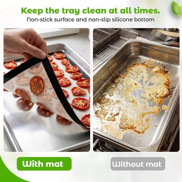 Alt view image 5 of 7 - 5 Sets Medium Metal Trays with Silicone Mats Compatible with Harvest Right Freeze Dryer Medium Freeze Dryer Trays Silicone Baking Mats for Kitchen