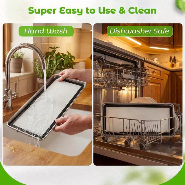 Alt view image 6 of 7 - 5 Sets Medium Metal Trays with Silicone Mats Compatible with Harvest Right Freeze Dryer Medium Freeze Dryer Trays Silicone Baking Mats for Kitchen