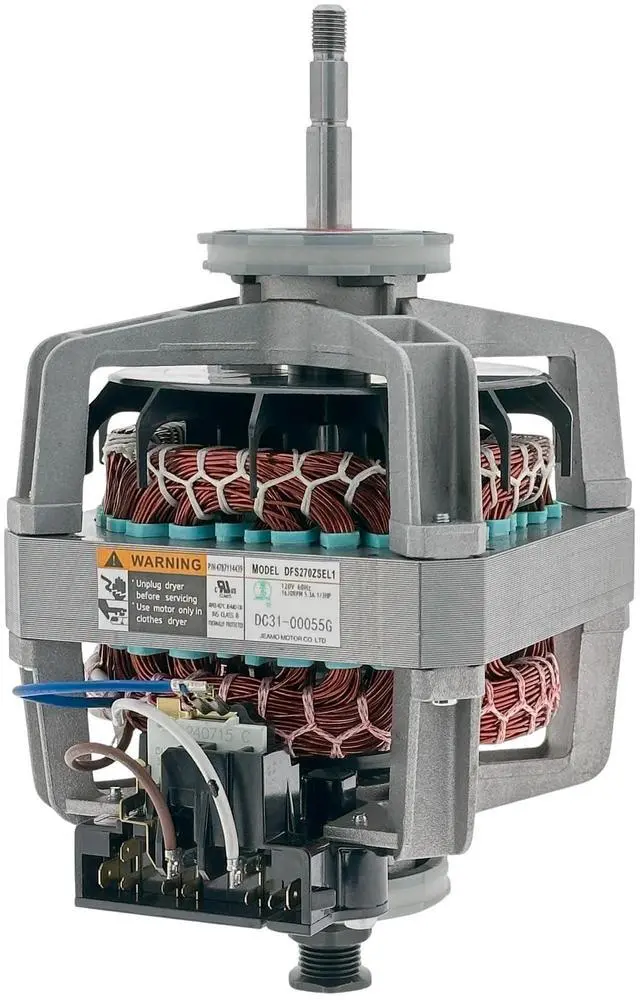 Main image of DC31-00055G Dryer Motor for Samsung DV42H5000EW/A3 DV42H5000GW/A3 DV42H5200EF/A3 DV42H5200EP/A3 DV42H5200EW/A3 DV42H5200GF/A3 DV42H5200GP/A3 DV42H5400EW/A3 DV42H5600EP/A3 DV45H7000GW/A2 DV48H7400EW/A2