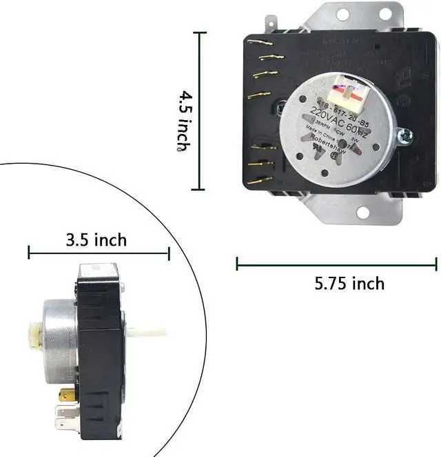 Alt view image 2 of 6 - Dryer Timer Control Replacement For Admiral AED4475TQ1, Admiral YAED4475TQ1, Amana 4KNED4400BQ1 NED5100TQ1, Crosley CEDX631VQ1, Estate YEED4300VQ1 Dryer
