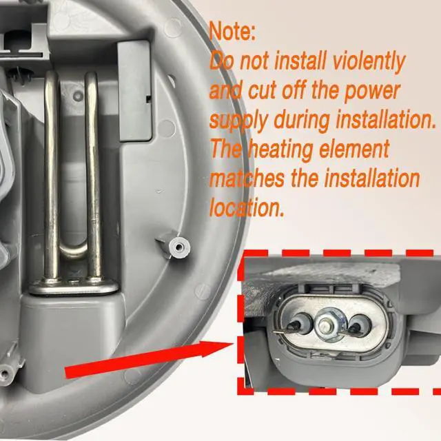 Alt view image 5 of 6 - DD47-00008A Dishwasher Heating Element Water Heater Sheath Heater (120V,1100w) For Samsung DW80F600 Series, DW80F800 Series, DW80J3020 Series, DW80K5050 Series, DW80R5060 Series, DW80R5061 Series