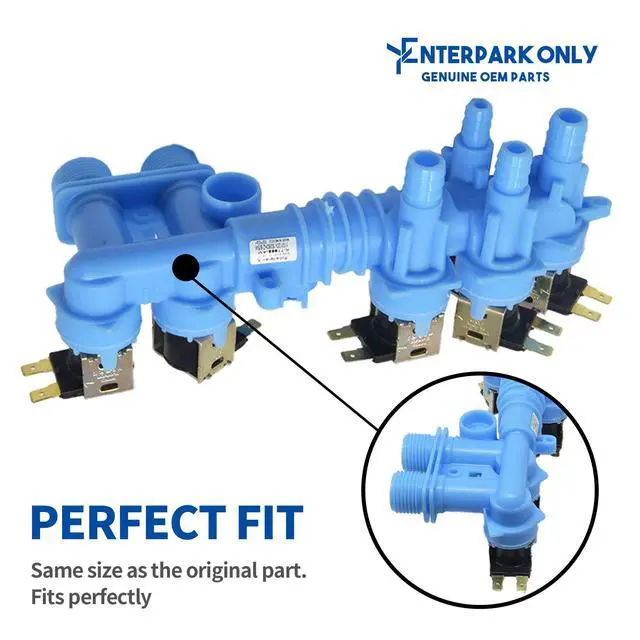 Alt view image 3 of 6 - W10853723 Washing Machine Water Inlet Valve Assembly for Whirlpool replaces W10326913 W10326915 W10342320 W10853723VP WPW10326913 WPW10326915 by ENTERPARK