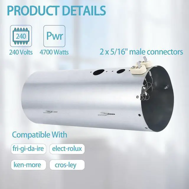 Alt view image 5 of 7 - EIMED60LT4 FFQE5000QW1 Dryer Heating Element for frigi-daire elect-rolux | FAQE7077KB0 FFRE1001PW0 LAQE7011KW0 FFSE5115PW3 FAQE7017KR0 EFDE317TIW1 EFME517STT0 EFME617STT0 EFME627UIW1 EIMED60JIW6