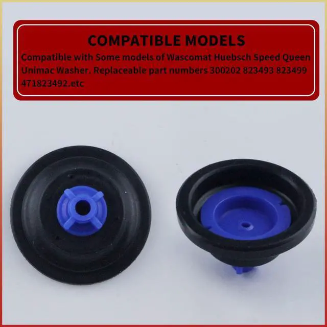 Alt view image 5 of 7 - 100 Pcs Blue Tip Diaphragm 823492 Replacement Part Compatible with Wascomat Huebsch Speed Queen Unimac Elbi Water Valves Washer Washing Machine Replaces for 300202 823493 823499