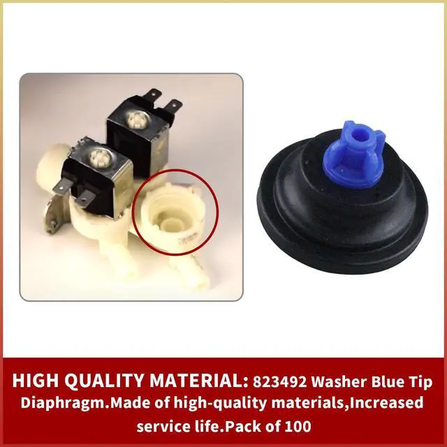 Alt view image 4 of 7 - 100 Pcs Blue Tip Diaphragm 823492 Replacement Part Compatible with Wascomat Huebsch Speed Queen Unimac Elbi Water Valves Washer Washing Machine Replaces for 300202 823493 823499