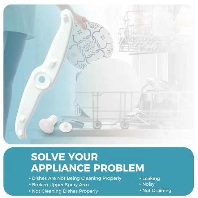 Alt view image 3 of 5 - 8193504 Upper Spray Arm for Whirlpool Kenmore Maytag KitchenAid Dishwashers Upper Wash Arm Replacement Kit Replace 8268298 8268299 8538389 853839 5493399 5493481 5493540 5493336