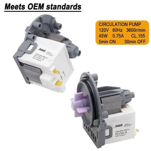 Alt view image 4 of 6 - AHA72973309 Washer Drain Pump Motor Fit for LG Washing Machines | AHA72973309 Drain Pump Motor, Replace PS7788830 AP5676608, ONLY 2 Motors