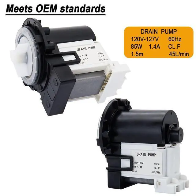 Alt view image 5 of 6 - AHA72973309 Washer Drain Pump Motor Fit for LG Washing Machines | AHA72973309 Drain Pump Motor, Replace PS7788830 AP5676608, ONLY 2 Motors