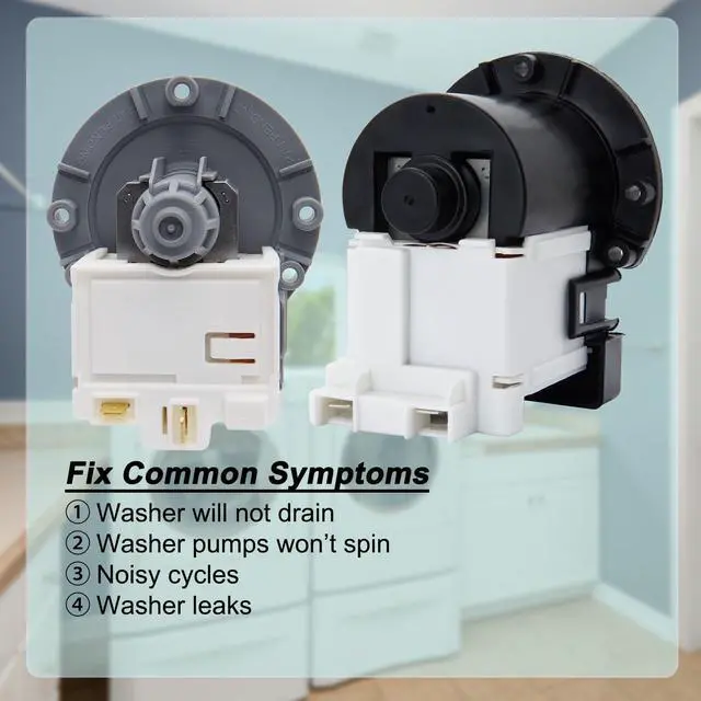 Alt view image 3 of 6 - AHA72973309 Washer Drain Pump Motor Fit for LG Washing Machines | AHA72973309 Drain Pump Motor, Replace PS7788830 AP5676608, ONLY 2 Motors