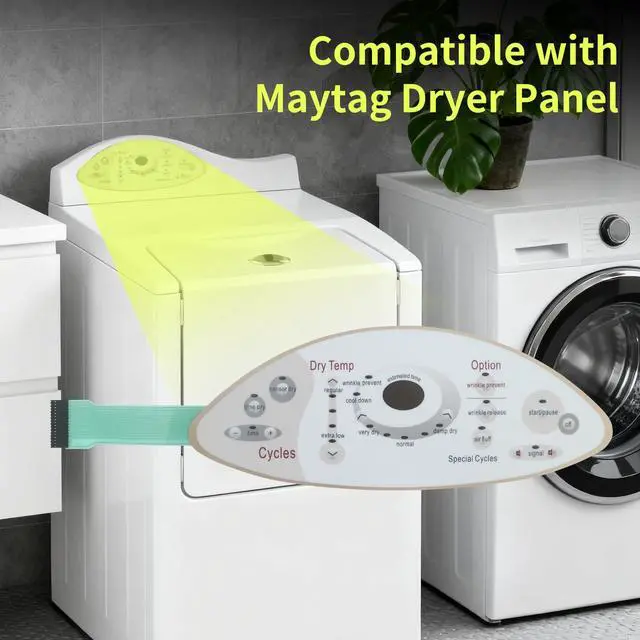 Alt view image 2 of 7 - Dryer Touch Control Panel Replacement #22004444, 33002536,22004445,33002537 - Compatible with Maytag MDE5500AYW, MDG5500AWW, MDE5500AZW,MDE5500AYQ,MDG5500AWQ,MDE5500AZQ