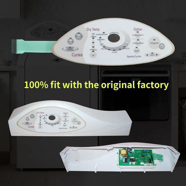 Alt view image 4 of 7 - Dryer Touch Control Panel Replacement #22004444, 33002536,22004445,33002537 - Compatible with Maytag MDE5500AYW, MDG5500AWW, MDE5500AZW,MDE5500AYQ,MDG5500AWQ,MDE5500AZQ
